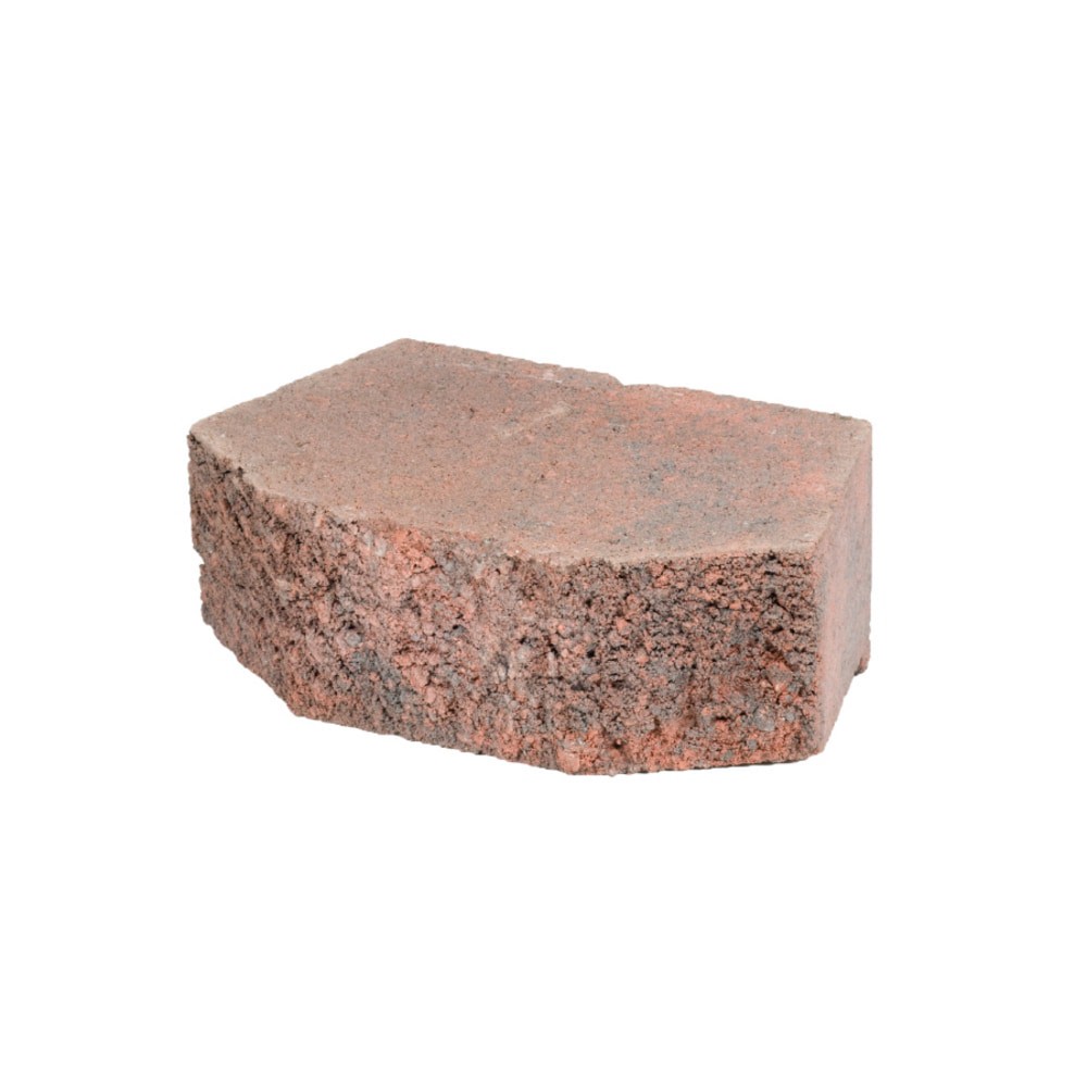 slide 1 of 5, 4.0-in H x 11.5-in L x 7.5-in D Red/Charcoal Concrete Retaining wall block, 1 ct