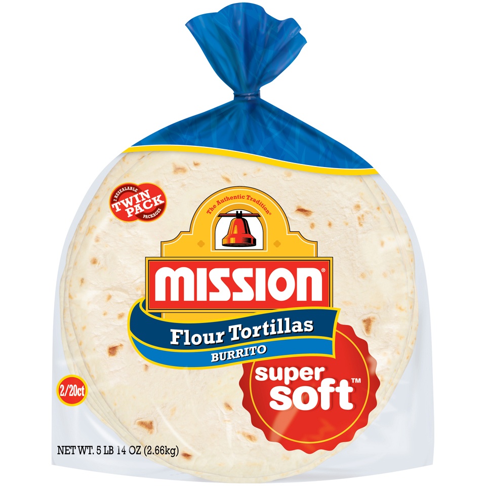 slide 1 of 1, Mission Burrito Flour, 2 ct; 20 pk