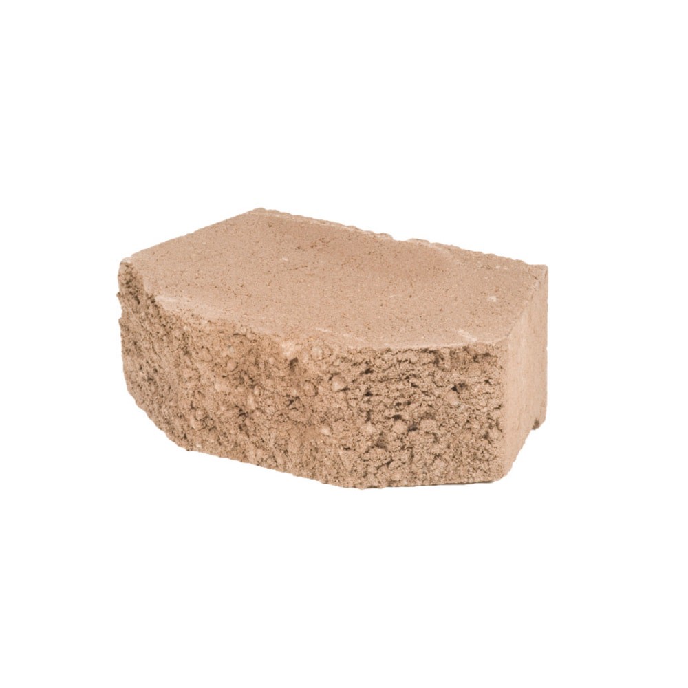 slide 1 of 5, 4.0-in H x 11.5-in L x 7.5-in D Walnut Concrete Retaining wall block, 1 ct