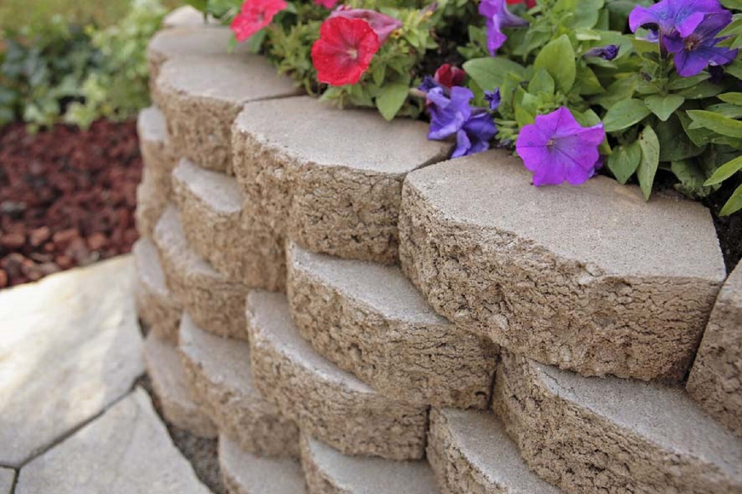 slide 4 of 5, 4.0-in H x 11.5-in L x 7.5-in D Walnut Concrete Retaining wall block, 1 ct