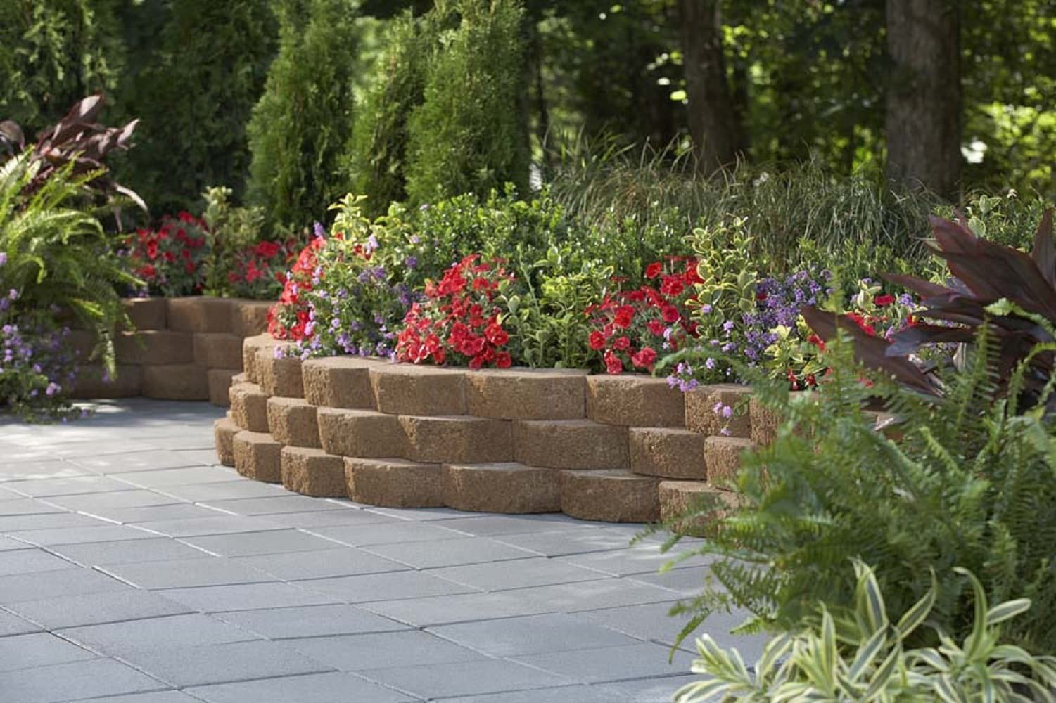 slide 5 of 5, 4.0-in H x 11.5-in L x 7.5-in D Walnut Concrete Retaining wall block, 1 ct