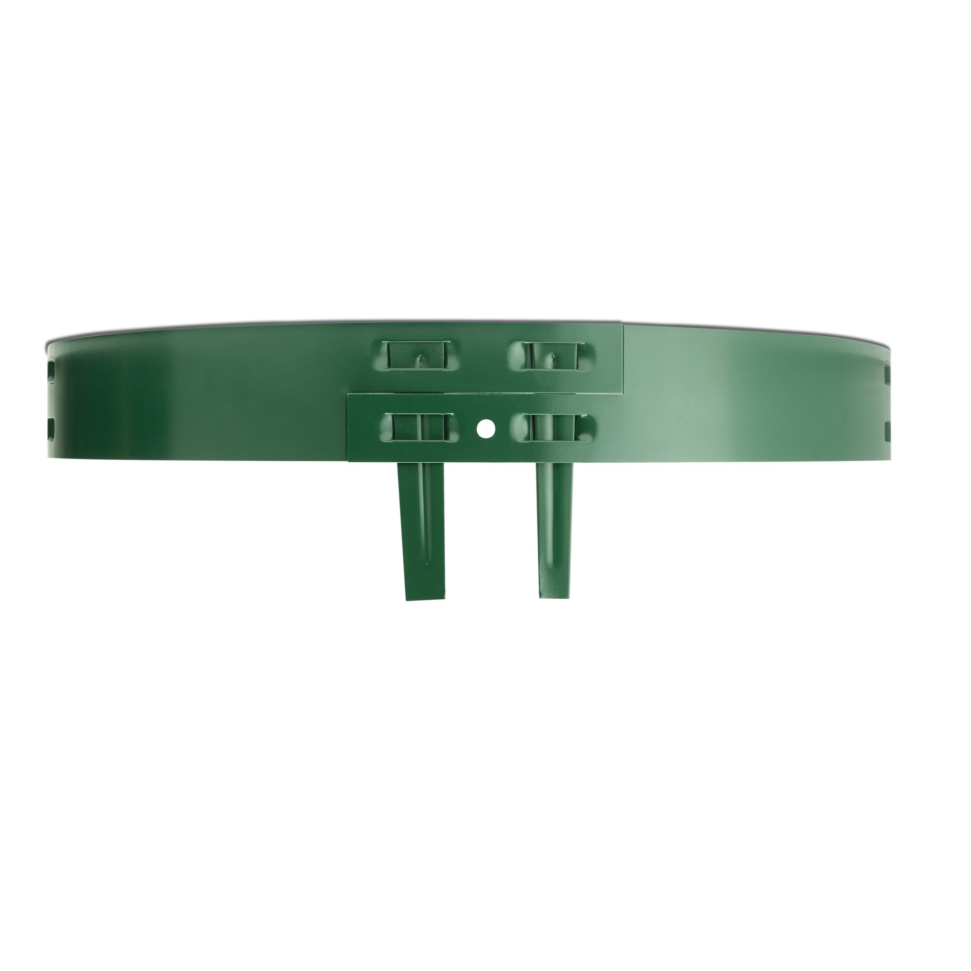 slide 5 of 6, Colmet 4 x 4-in Tree Ring Green Steel Landscape edging section with stakes, 1 ct