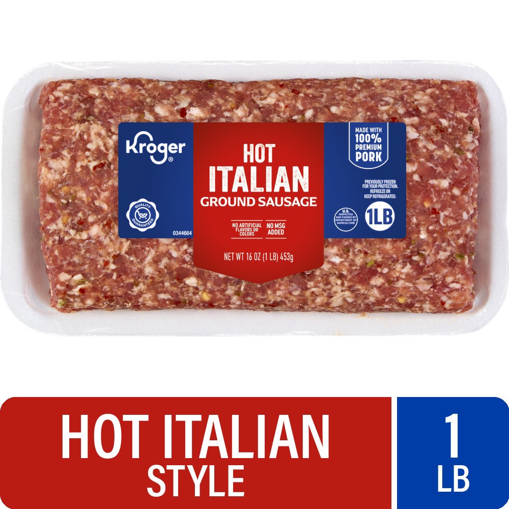 slide 1 of 5, Kroger Hot Italian Ground Sausage, 16 oz