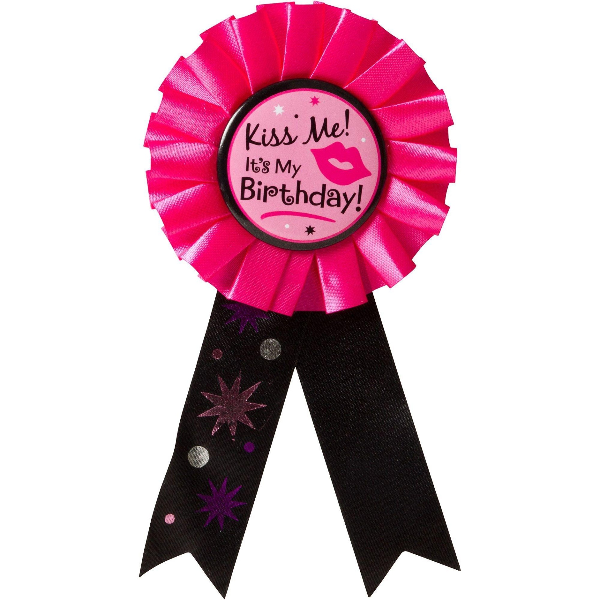 Birthday Girl Award Badge, Hot Pink, 1ct