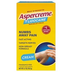 Aspercreme Lidocaine Pain Relief Cream Max Strength Fragrance Free