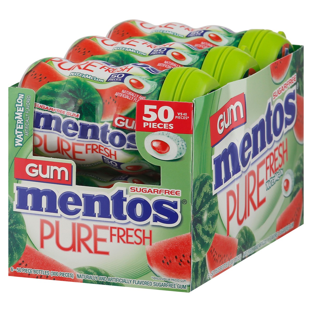 slide 2 of 9, Mentos Pure Fresh Sugar Free Watermelon Gum 50 Pieces, 50 ct
