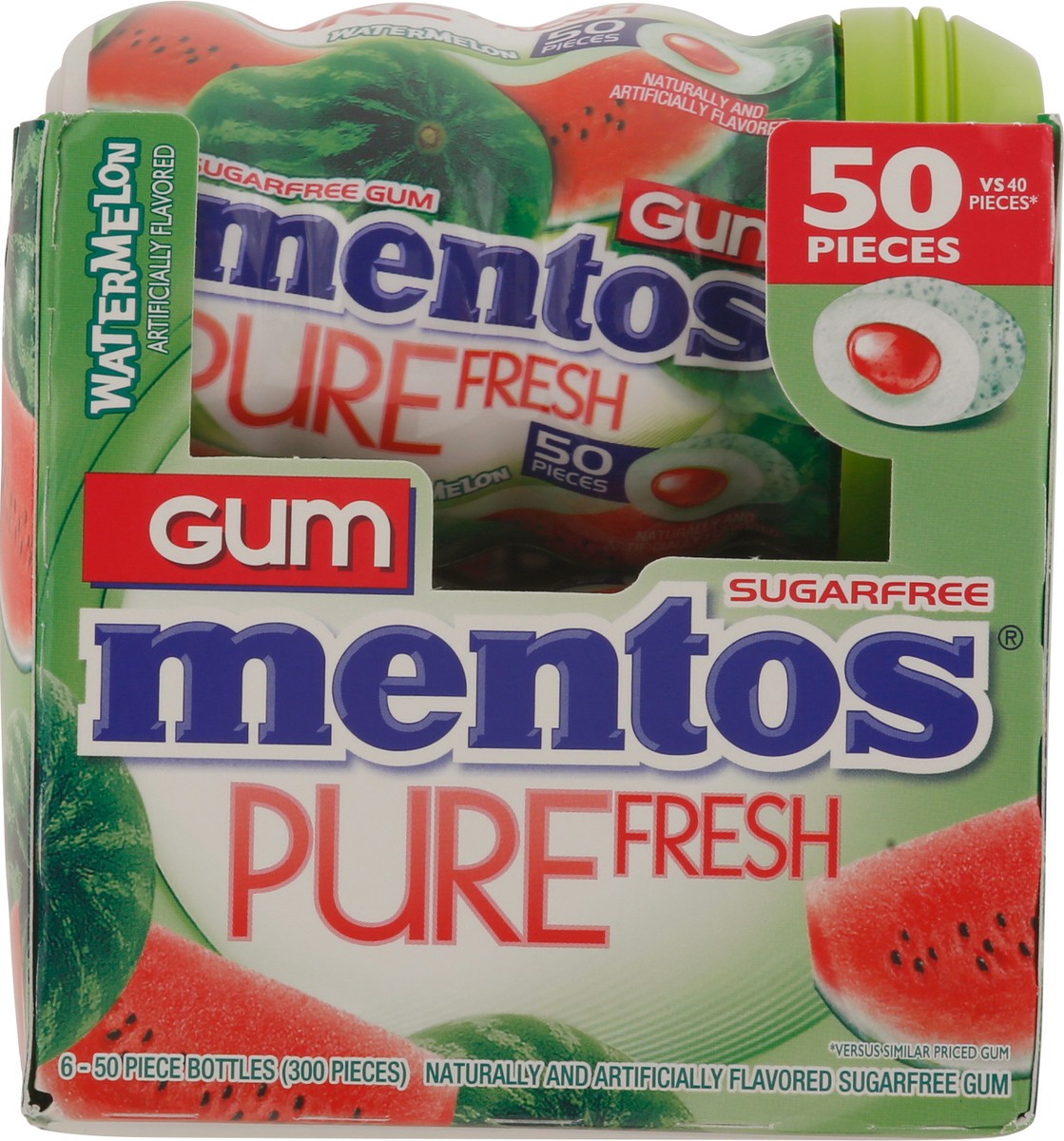 slide 4 of 9, Mentos Pure Fresh Sugar Free Watermelon Gum 50 Pieces, 50 ct