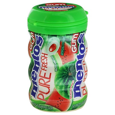 slide 1 of 1, Mentos Pure Fresh Watermelon Gum, 50 ct