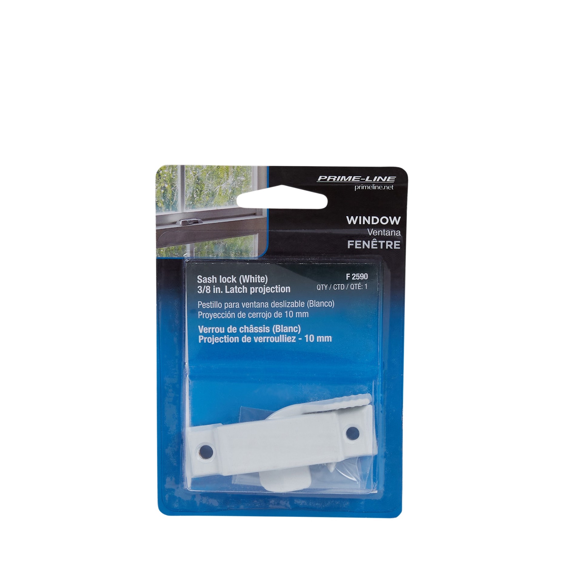 slide 2 of 6, Prime-Line 2-1/4-in 2-5/16-in White Die-cast Sliding Window Sash Lock, 1 ct
