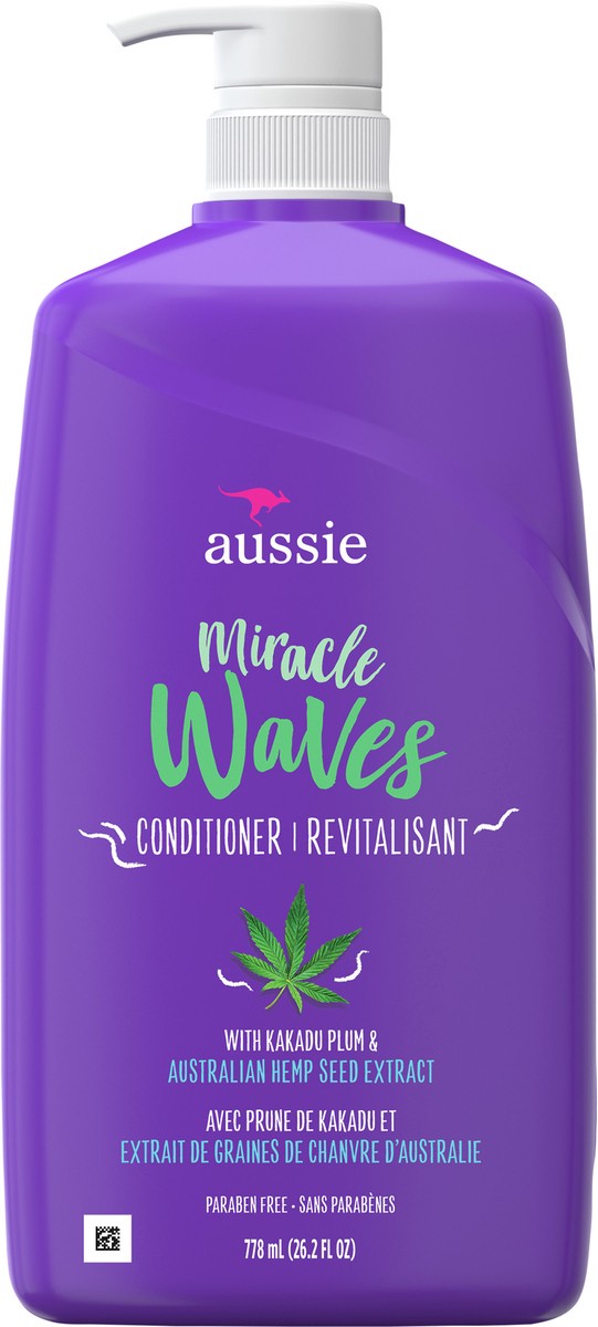 slide 3 of 3, Aussie Miracle Waves Conditioner, 26.2 fl oz