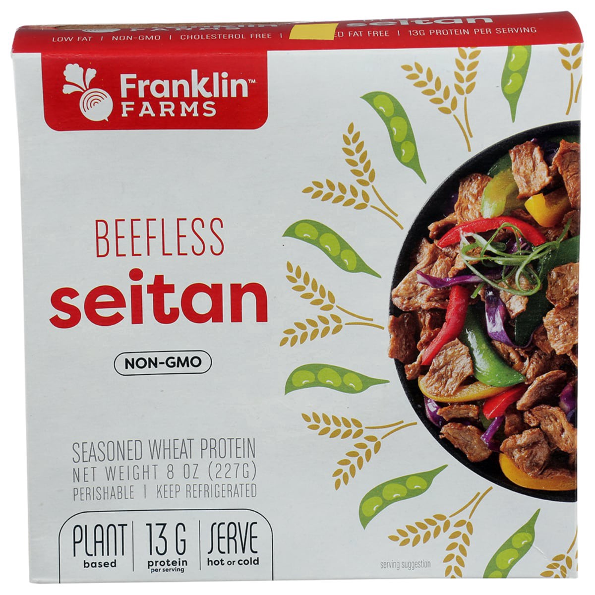 slide 1 of 7, Franklin Farms Beefless Seitan, 8 oz