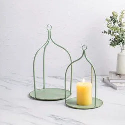 Sage Open Lanterns, Set Of 2