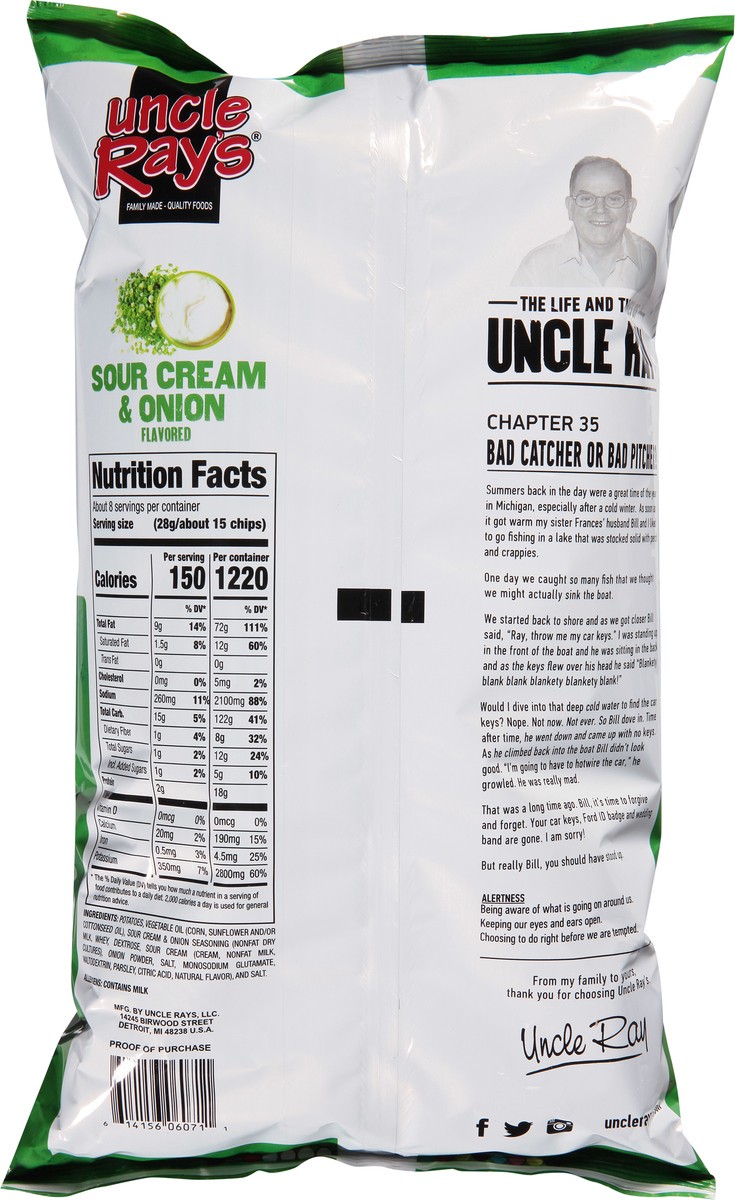 slide 13 of 13, Uncle Ray's Sour Cream & Onion Flavored Potato Chips 8 oz, 8 oz