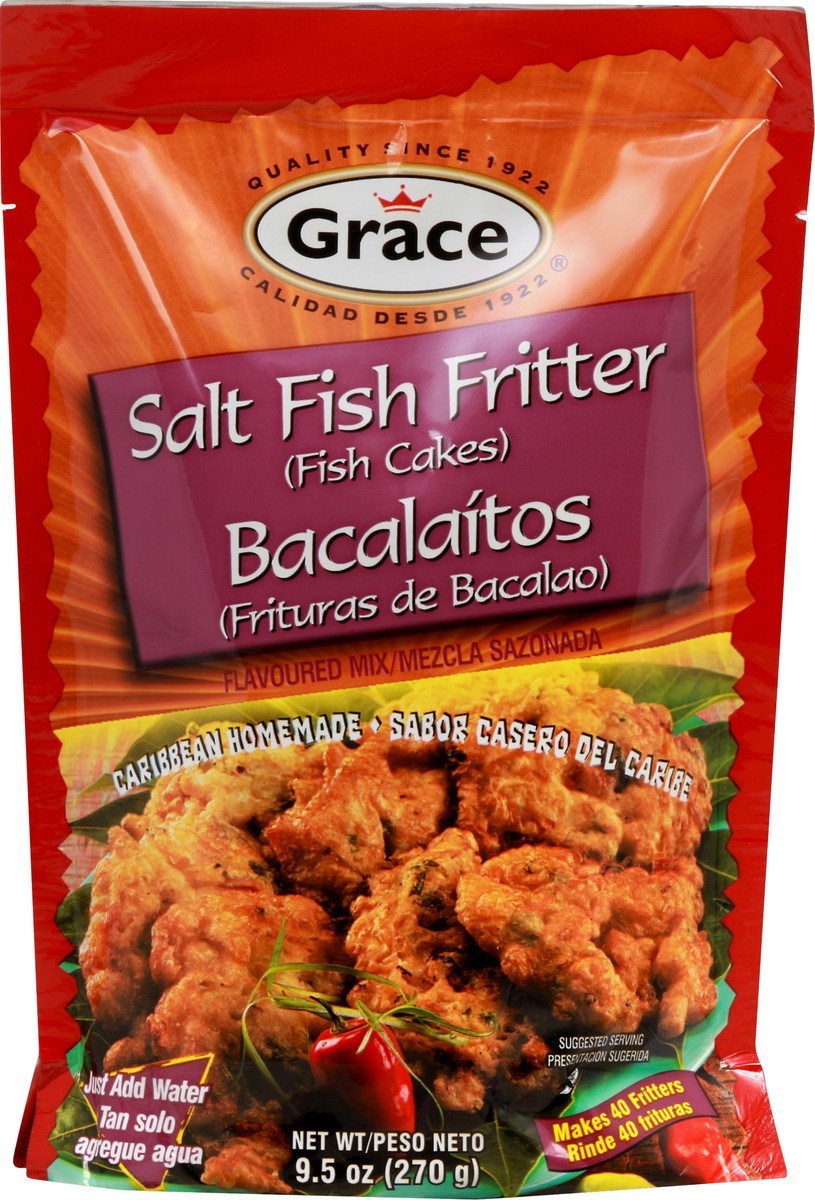 slide 7 of 7, Grace Salt Fish Fritter Mix Just Add Water - 9.5 Oz, 9.5 oz