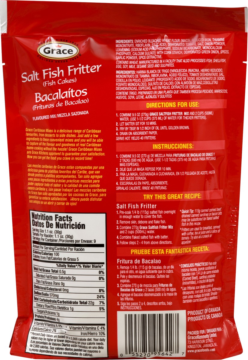 slide 2 of 7, Grace Salt Fish Fritter Mix Just Add Water - 9.5 Oz, 9.5 oz