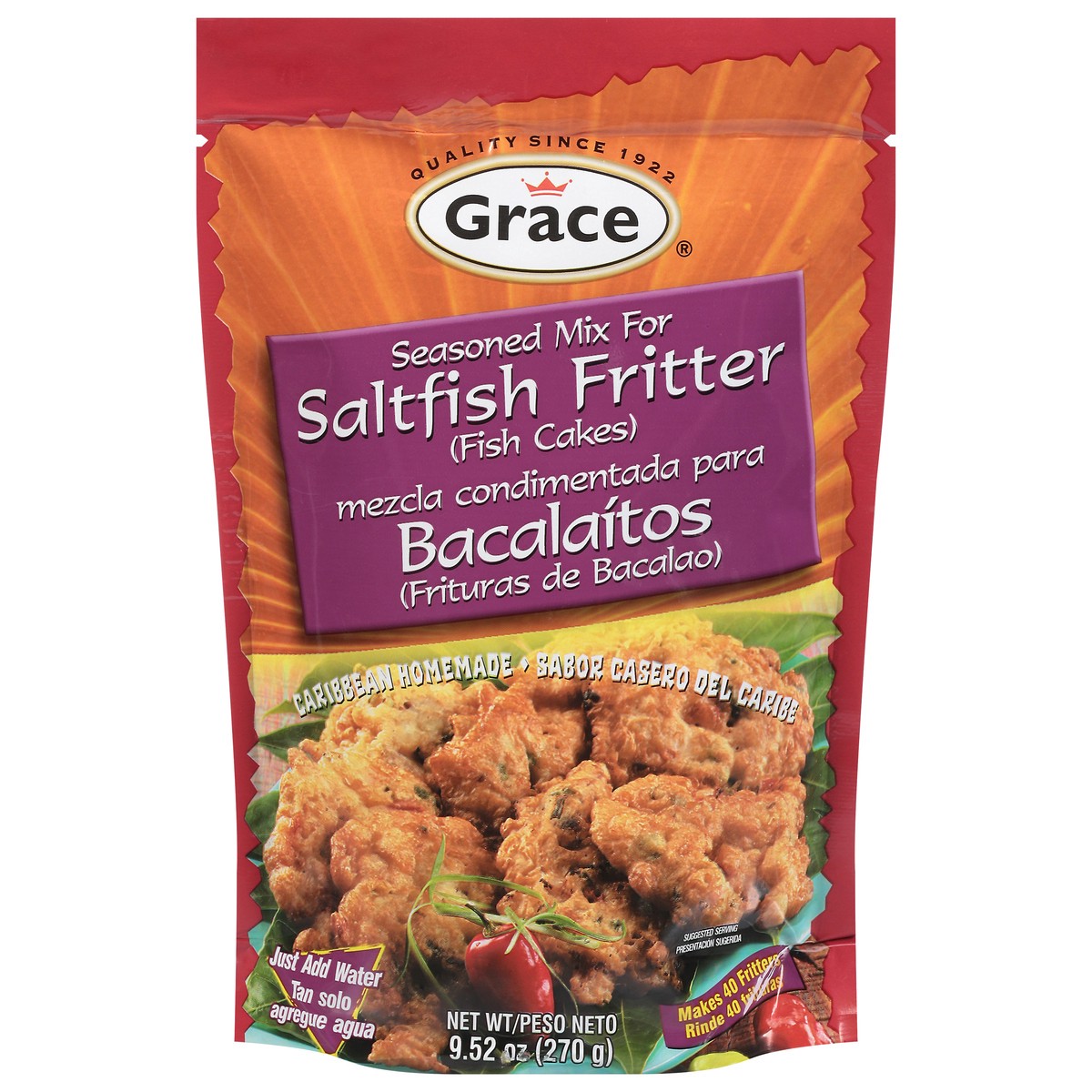 slide 1 of 7, Grace Salt Fish Fritter Mix Just Add Water - 9.5 Oz, 9.5 oz