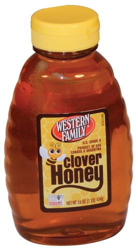 slide 1 of 1, Western Family Squeeze Clover Honey, 16 oz