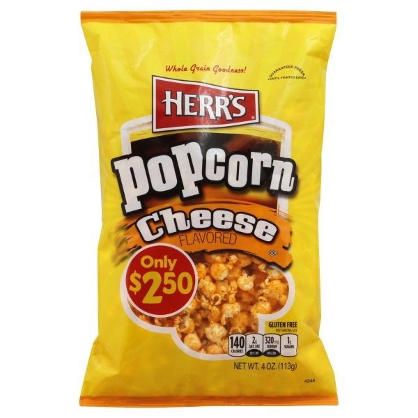 slide 1 of 1, Herr's Popcorn, Cheese, 4 oz
