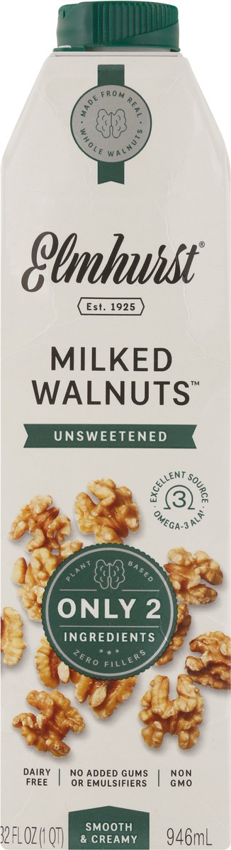 slide 8 of 12, Elmhurst Unsweetened Milked Walnuts Non-dairy Beverage, 32 oz