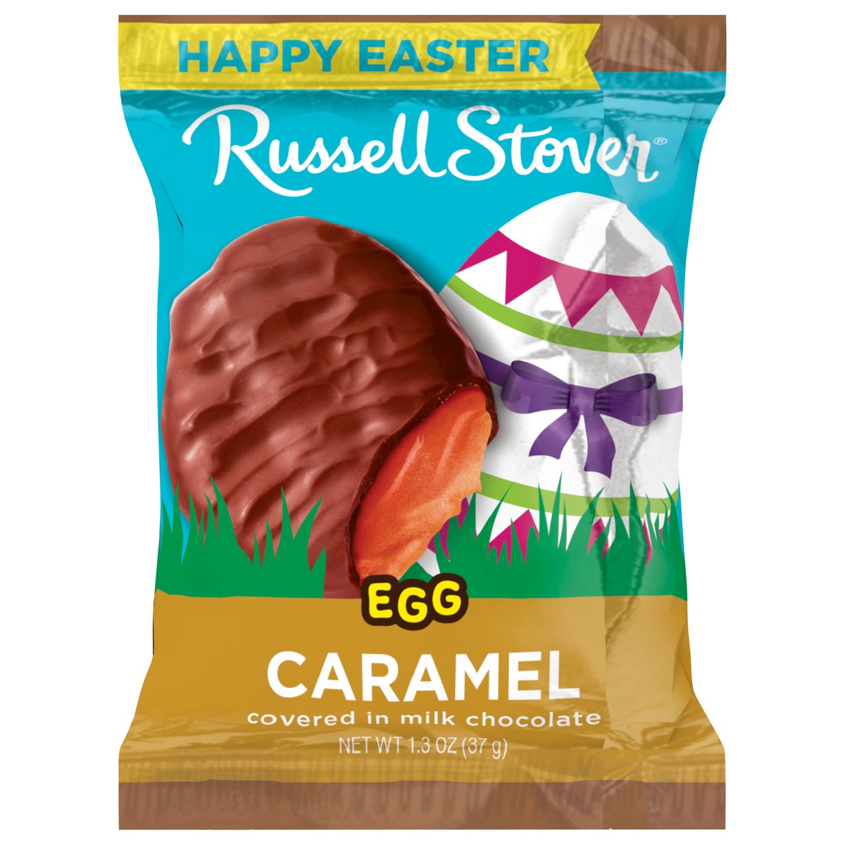 slide 4 of 14, RUSSELL STOVER Easter Caramel Milk Chocolate Easter Egg, 1.3 oz., 1.3 oz
