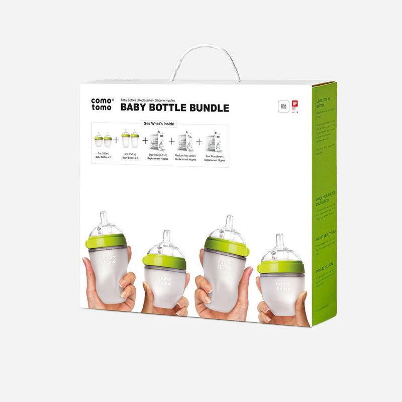 slide 2 of 6, Comotomo Baby Bottle Gift Set - Green, 7 ct