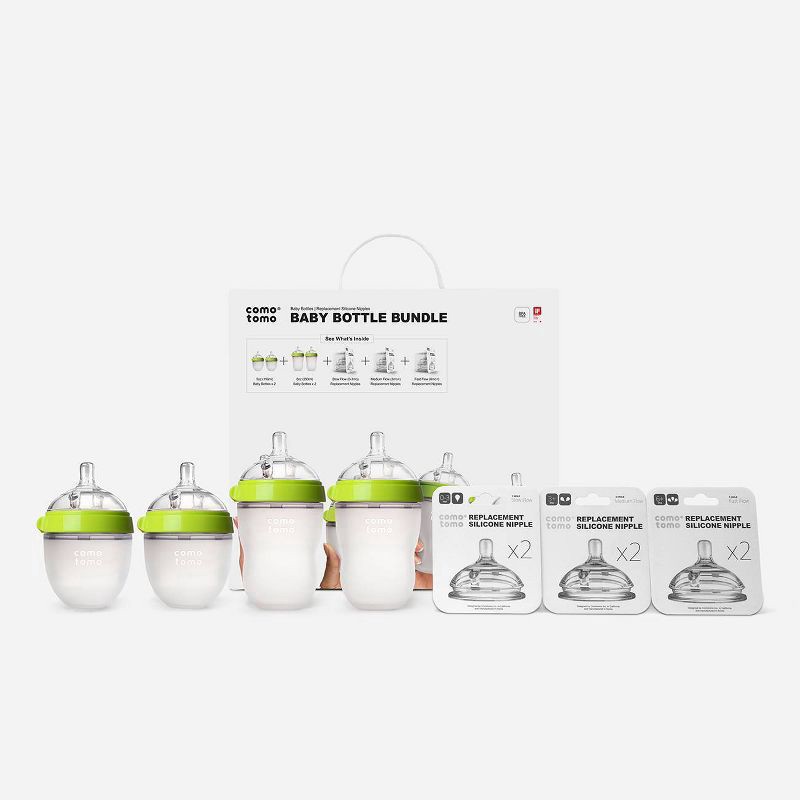 slide 4 of 6, Comotomo Baby Bottle Gift Set - Green, 7 ct