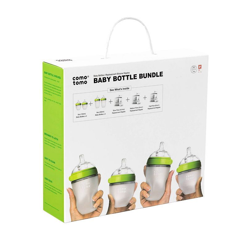 slide 1 of 6, Comotomo Baby Bottle Gift Set - Green, 7 ct