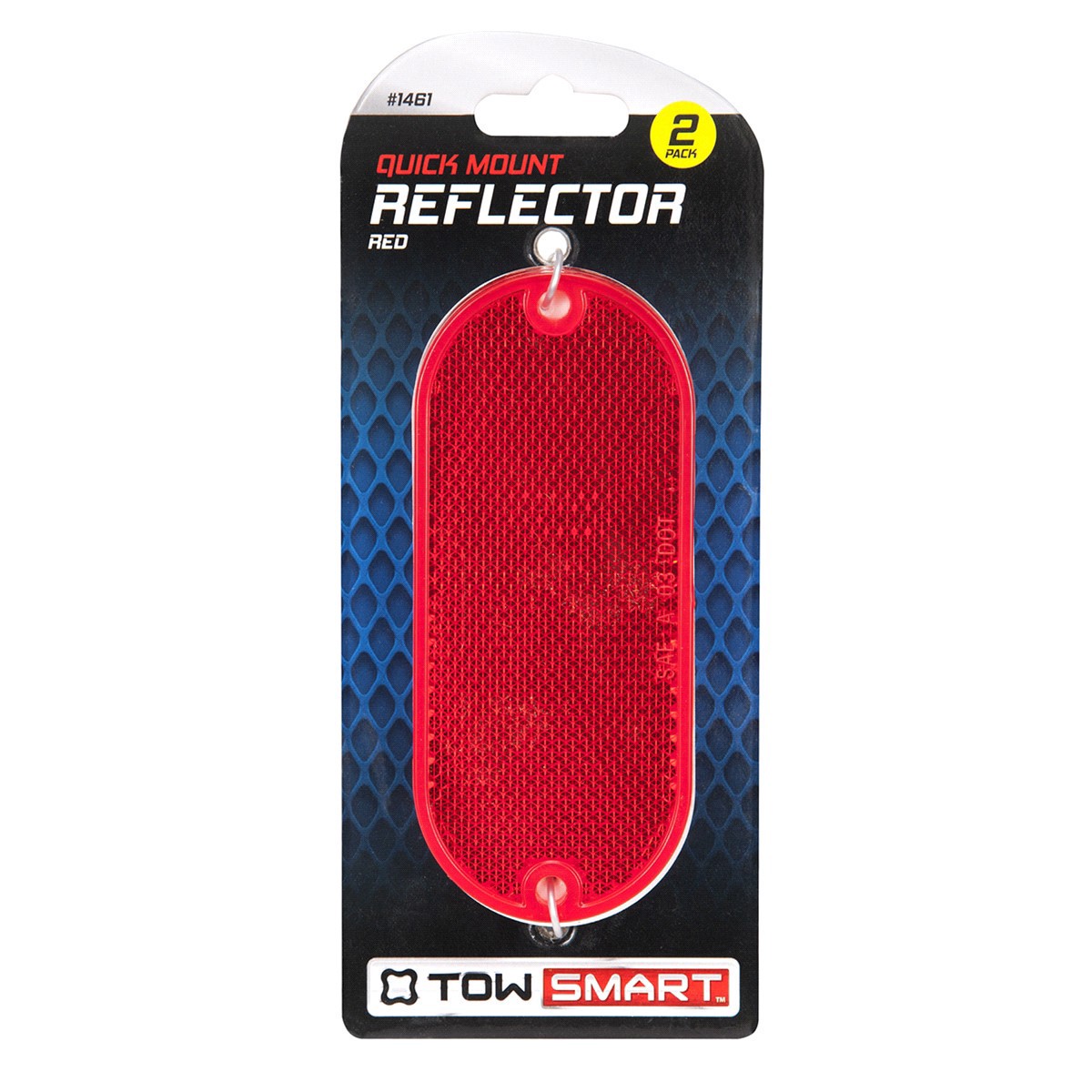 slide 1 of 1, TOWSMART Quick Mount Oblong Reflector Red, 2 ct