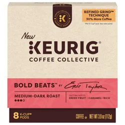 Keurig Coffee Collective Bold Beats Single-Serve K-Cup Pods, Medium-Dark Roast Coffee, 8 Count