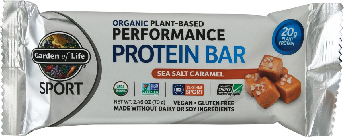 slide 2 of 12, Garden of Life Sport Organic Plant-Based Performance Sea Salt Caramel Protein Bar 2.46 oz, 2.5 oz