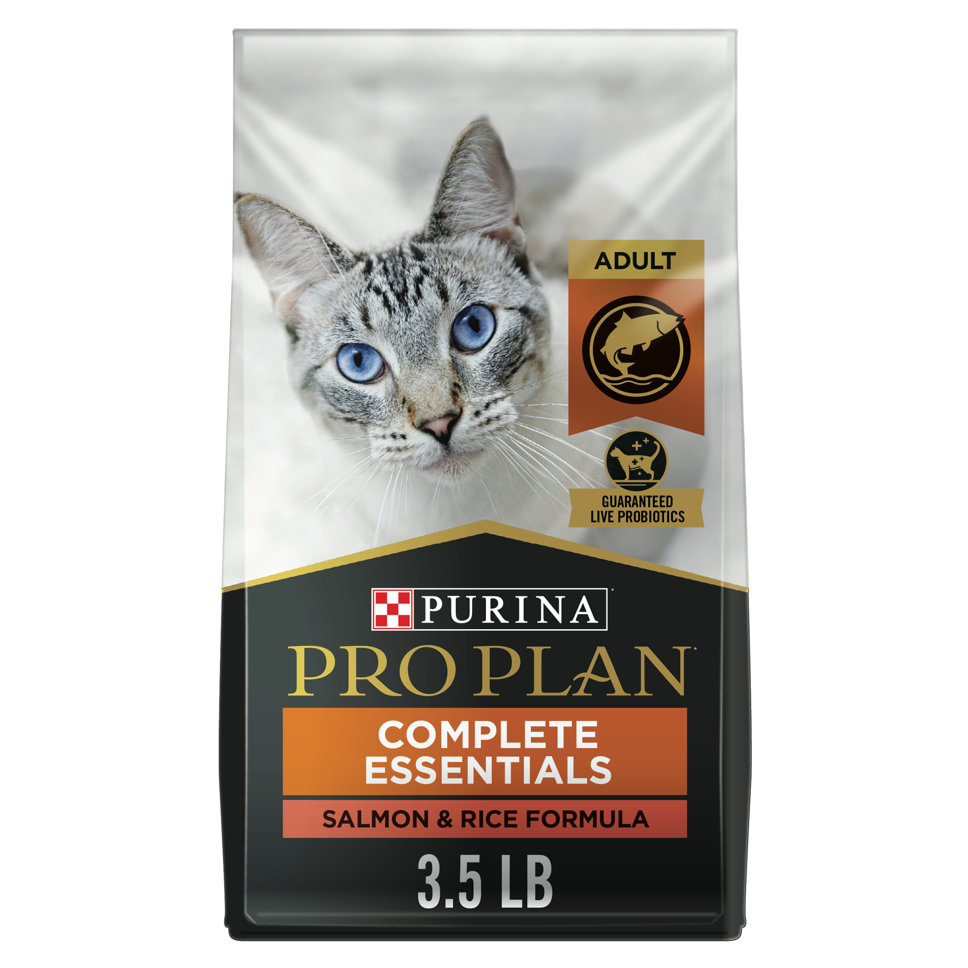 slide 1 of 7, Pro Plan Purina Pro Plan High Protein Cat Food With Probiotics for Cats, Salmon and Rice Formula, 3.5 lb