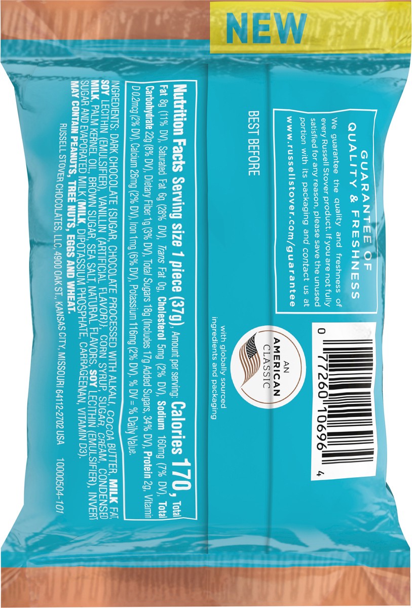 slide 4 of 7, RUSSELL STOVER Easter Sea Salt Caramel Dark Chocolate Easter Egg, 1.3 oz., 1.3 oz