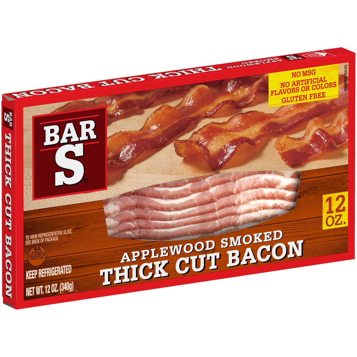 slide 4 of 9, Bar-S Bar S Bar-S Applewood Smoked Thick Cut Bacon, 12 oz