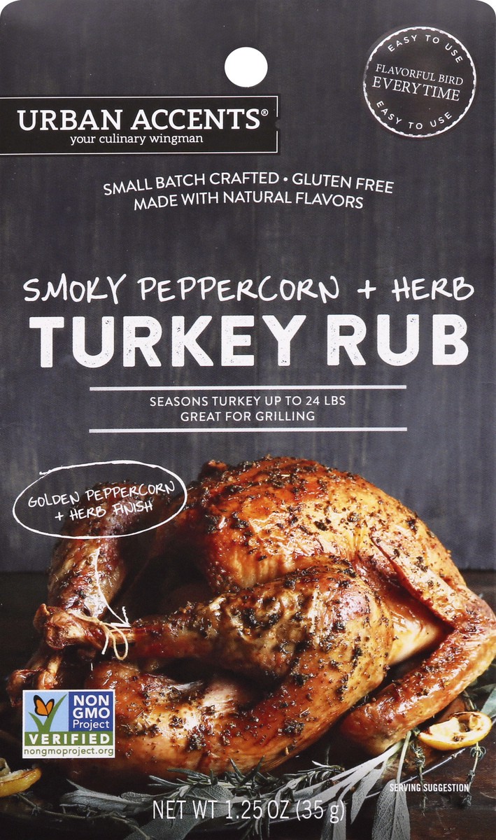 slide 4 of 10, Urban Accents Smoky Peppercorn + Herb Turkey Rub 1.25 oz, 1.25 oz