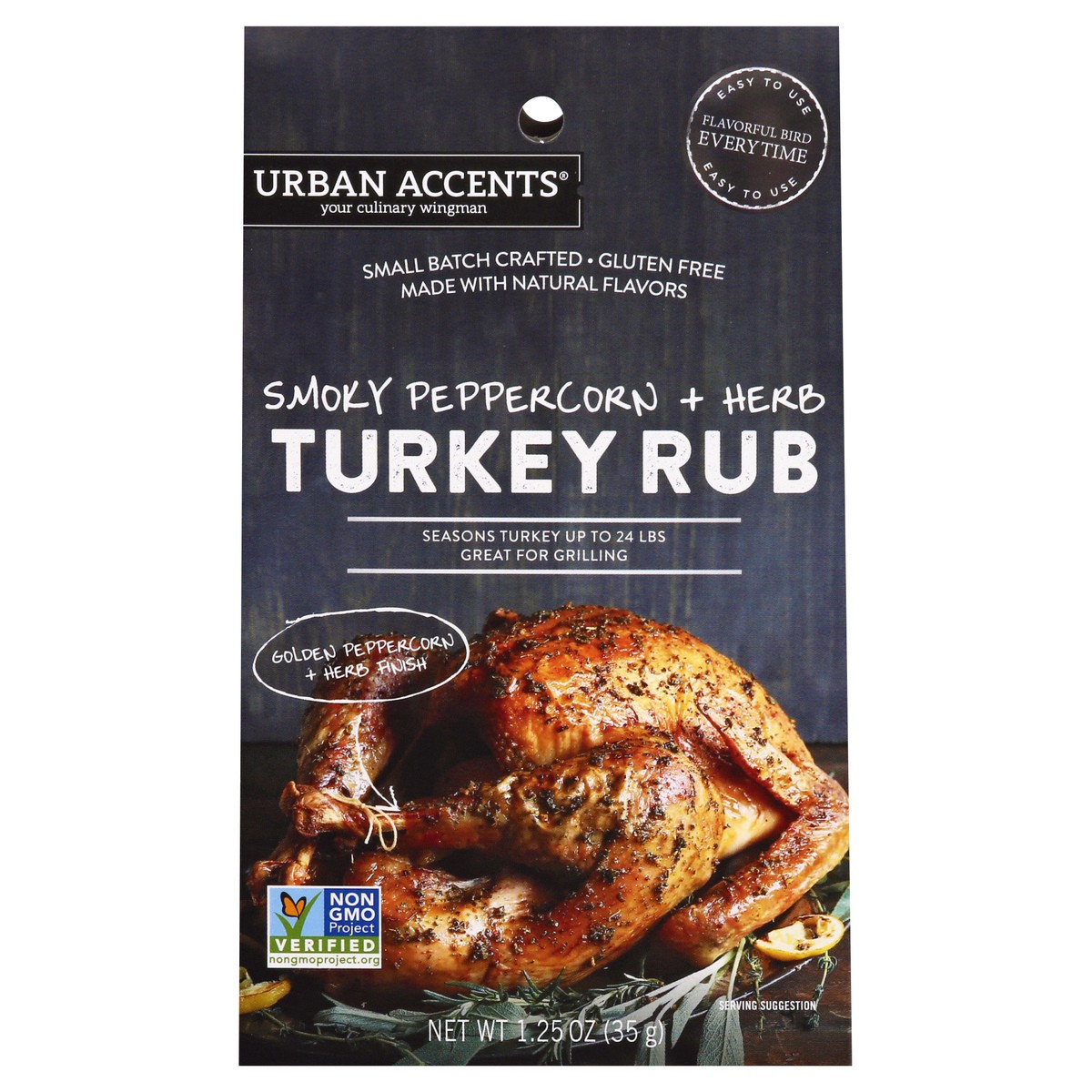 slide 1 of 10, Urban Accents Smoky Peppercorn + Herb Turkey Rub 1.25 oz, 1.25 oz