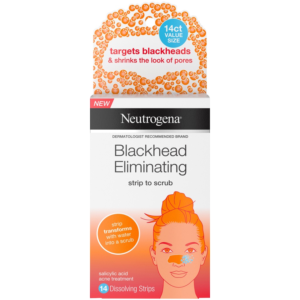 slide 1 of 1, Neutrogena Blackhead Eliminating Pore Strip To Facial Scrub, 14Ct, 14 ct