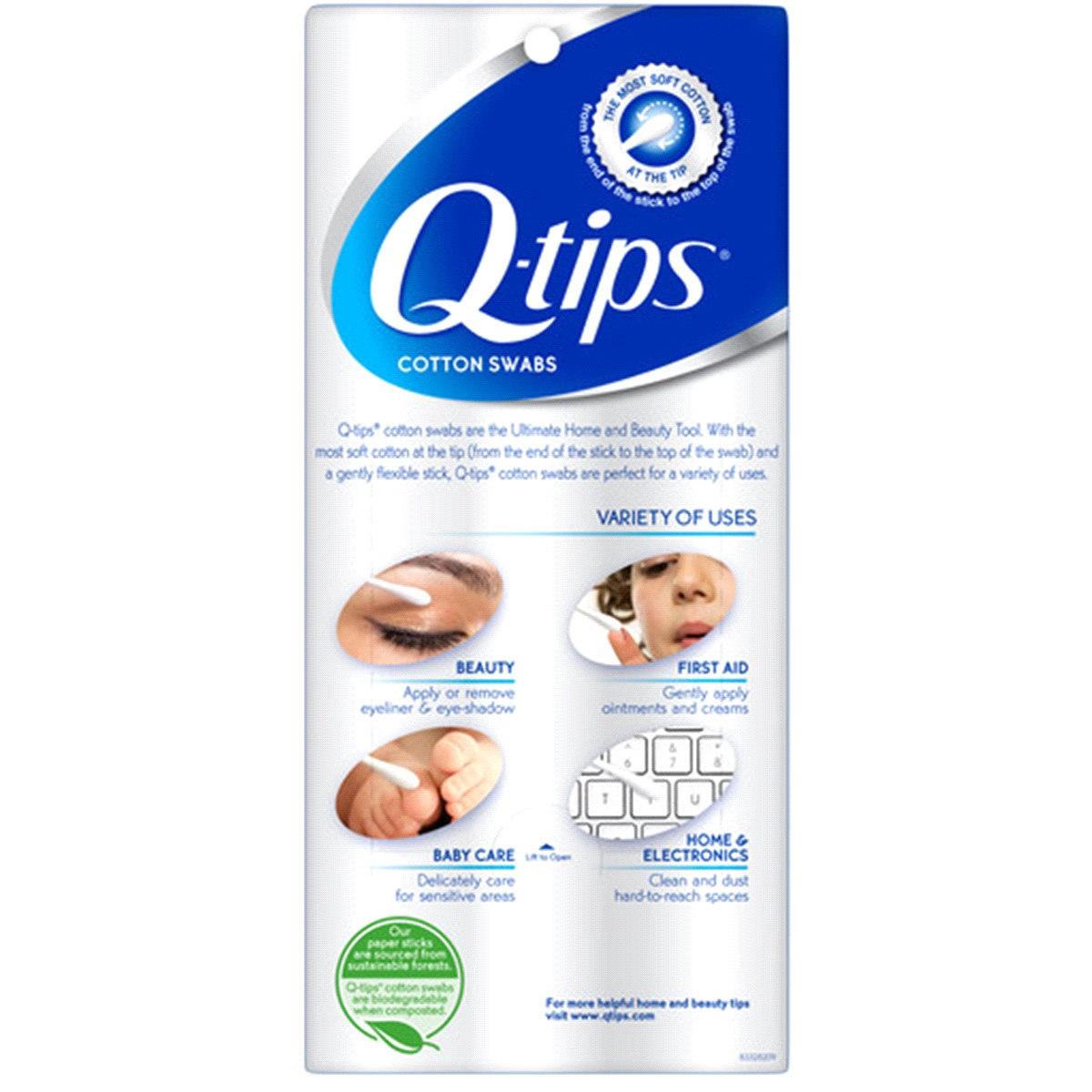 slide 2 of 2, Q-Tips Cotton Swabs - 750ct, 750 ct