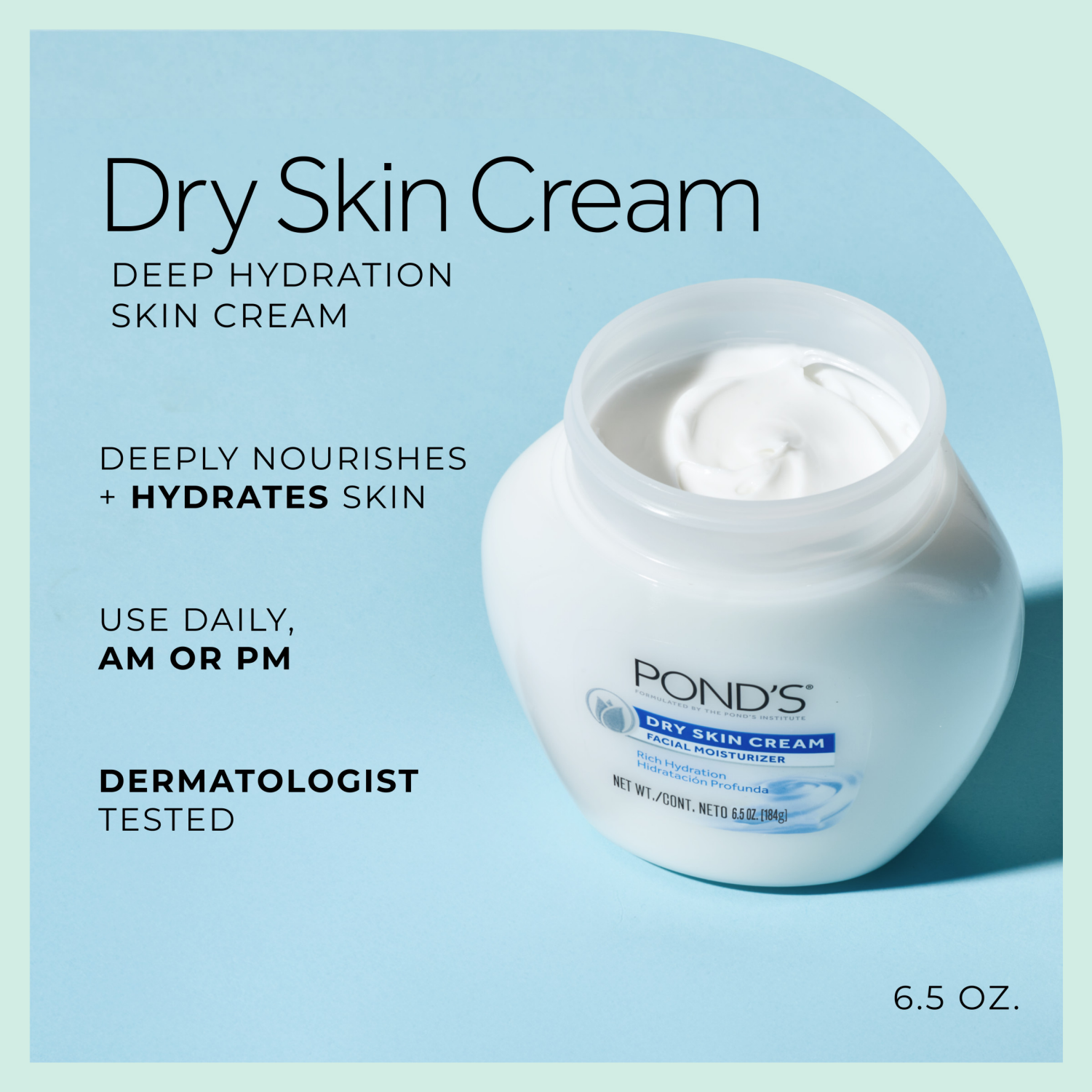 slide 6 of 8, Pond's Dry Skin Cream Facial Moisturizer 6.5 oz, 6.50 oz