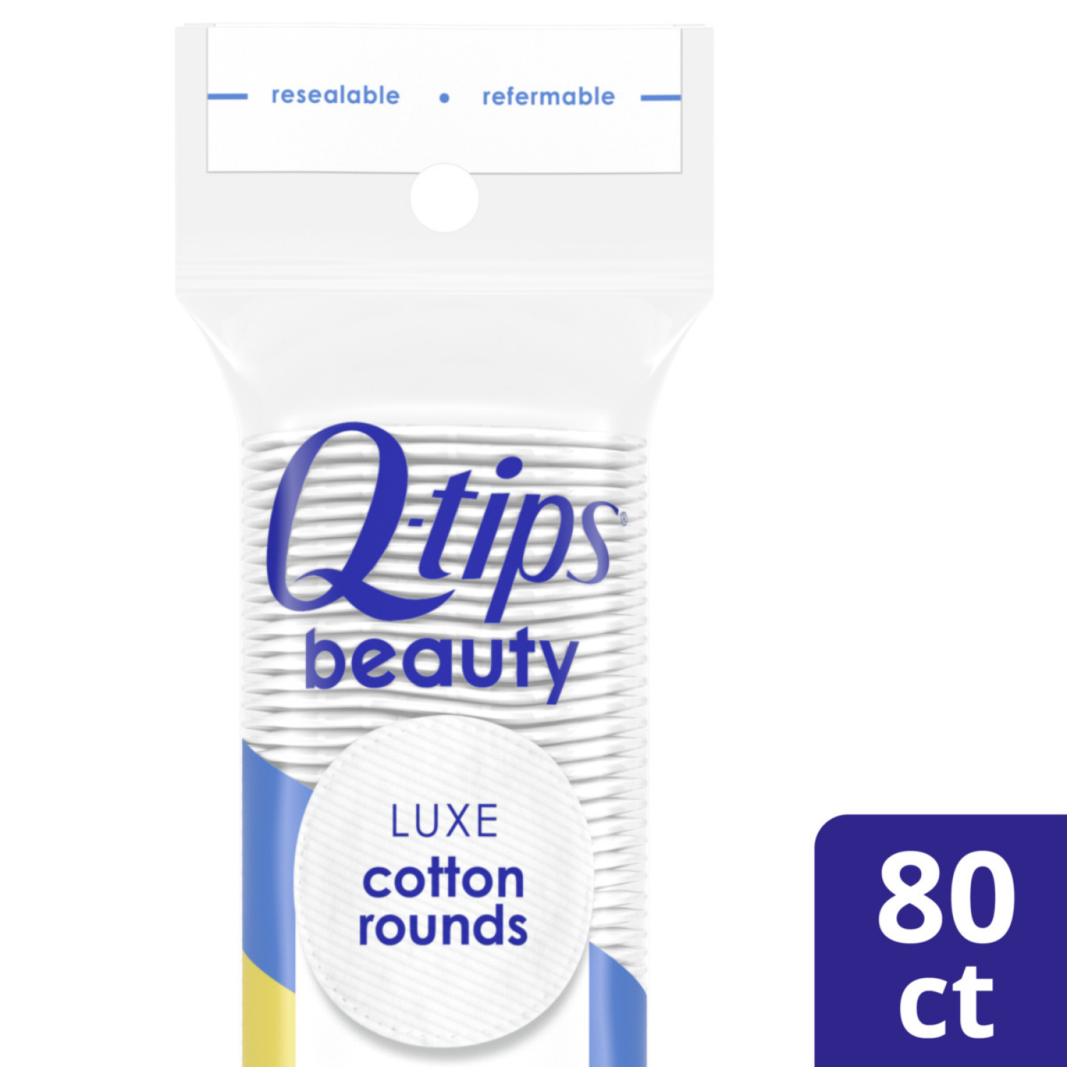 slide 1 of 4, Q-Tips Beauty Cotton Rounds 80 ea, 80 ct