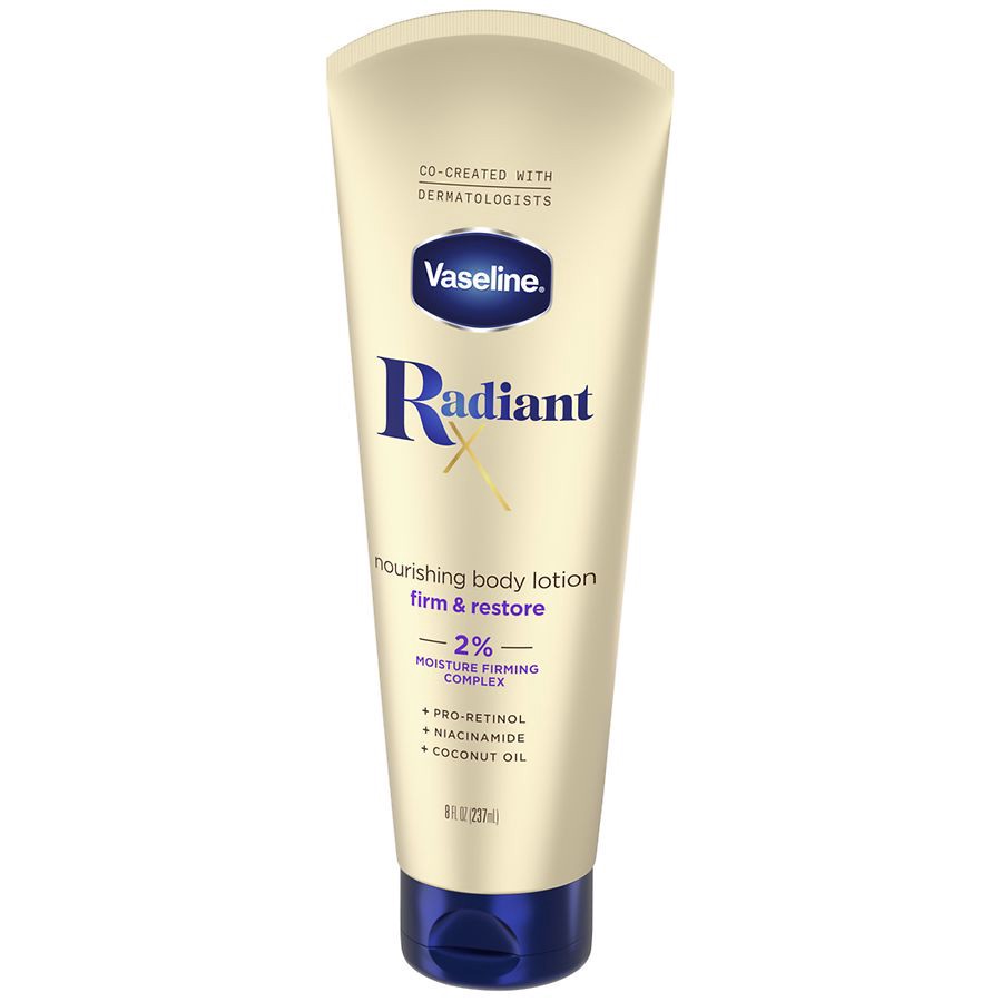 slide 2 of 5, Vaseline Radiant X Firm & Restore Nourishing Body Lotion with Pro-Retinol & Niacinamide, 8 oz, 8 oz