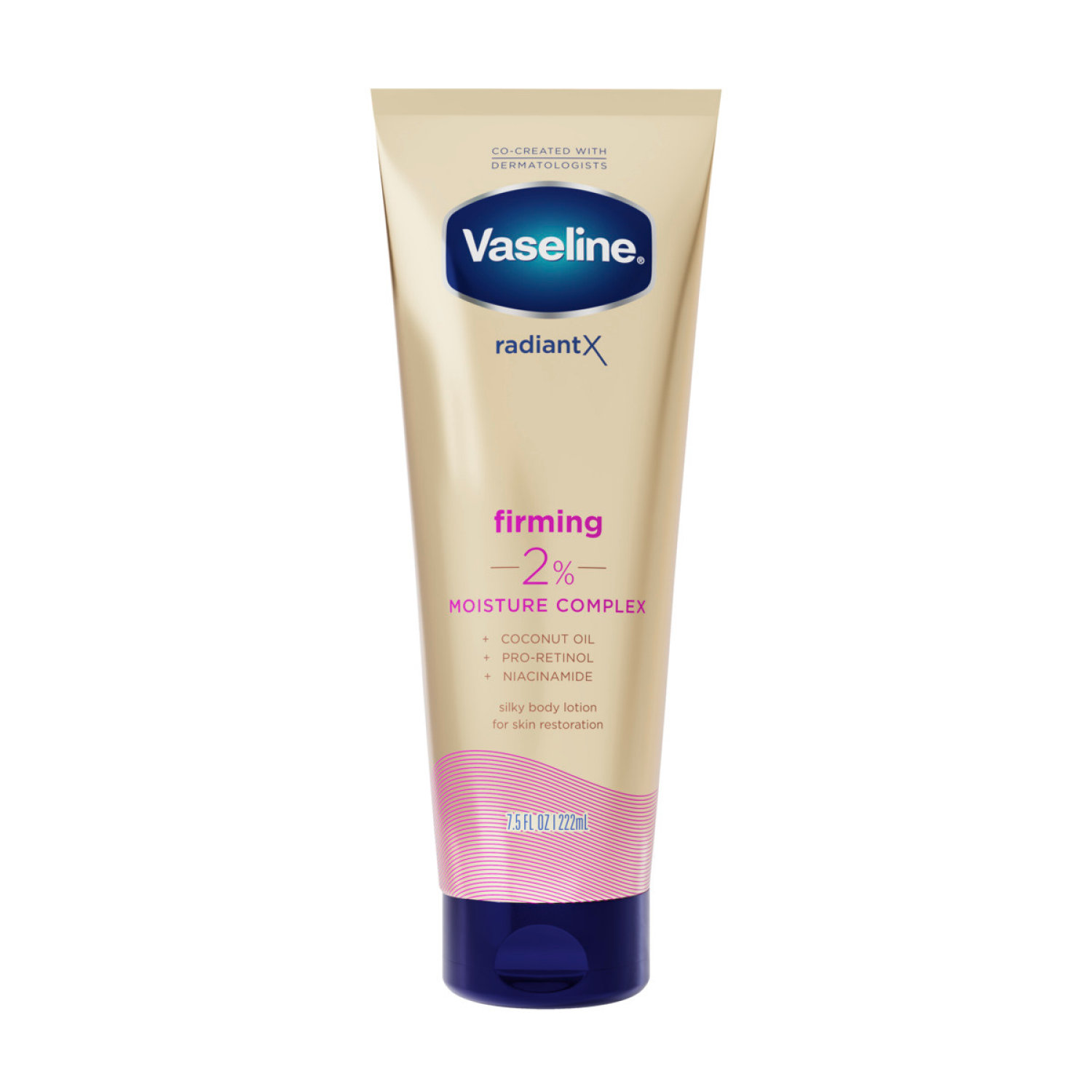 slide 2 of 3, Vaseline Radiant X Firming for Hydrated & Radiant skin 2% Moisture Complex with Pro-Retinol Niacinamide, 7.5 oz
