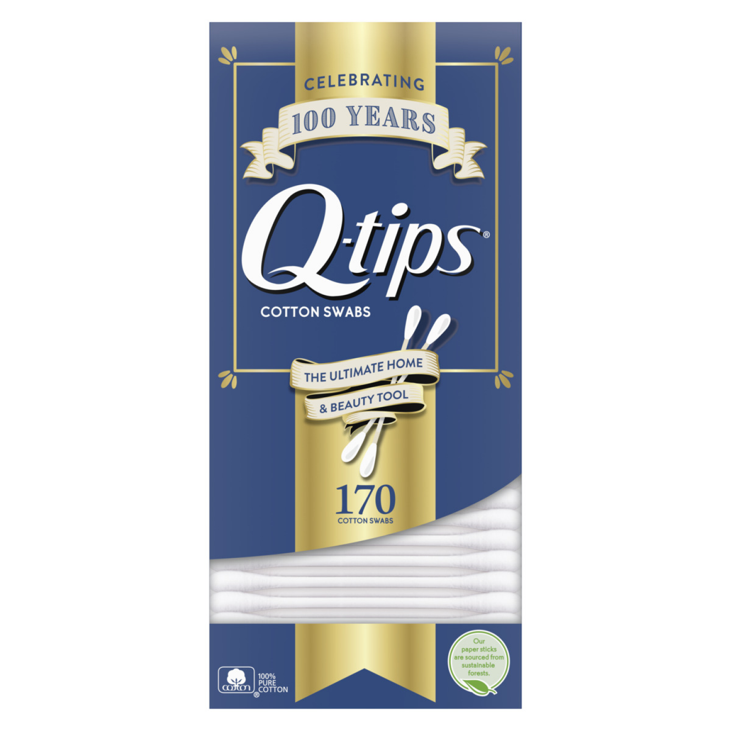 slide 3 of 3, Q-Tips Cotton Swabs, Original, For Home, First Aid and Beauty, 100% Cotton, 170 Count, 170 ct