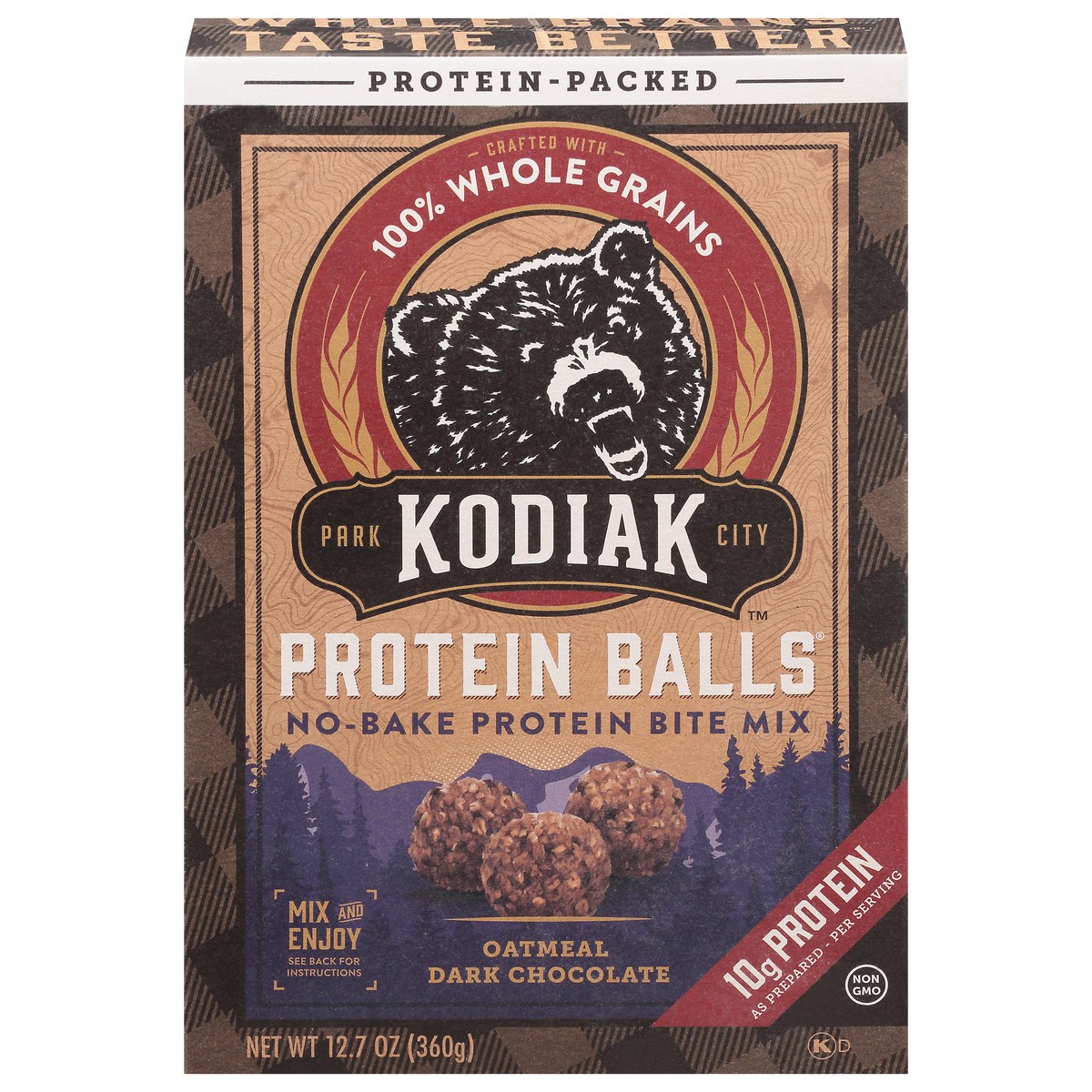 slide 3 of 13, Kodiak Cakes Protein Balls No-Bake Oatmeal Dark Chocolate Protein Bite Mix 12.7 oz, 12.7 oz