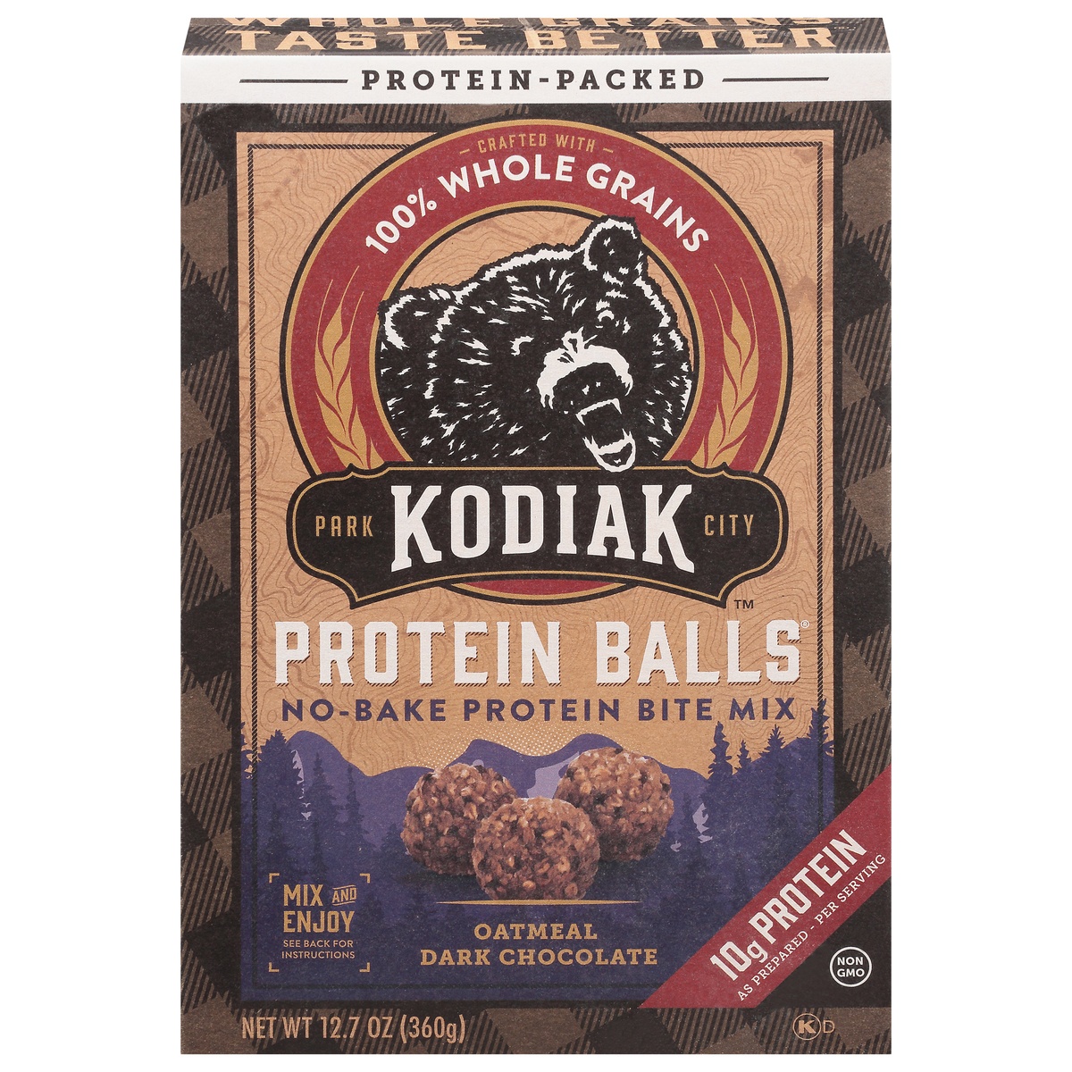 slide 1 of 1, Kodiak Cakes Protein Balls Oatmeal Dark Chocolate, 12.7 oz