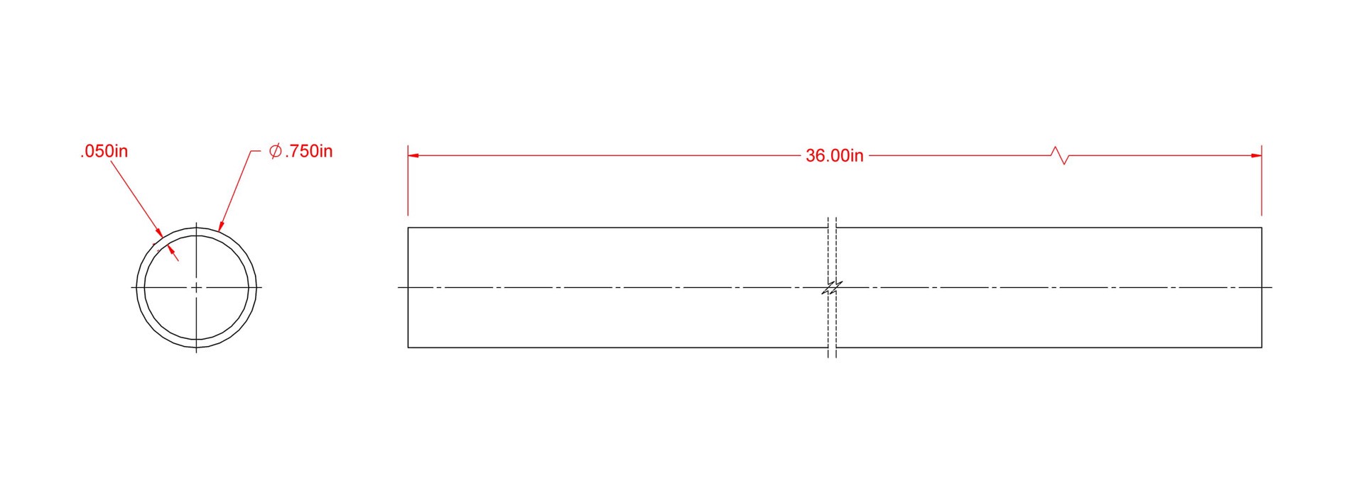 slide 2 of 2, Steelworks 3/4-in x 3-ft Mill Finished Aluminum Round Tube, 1 ct