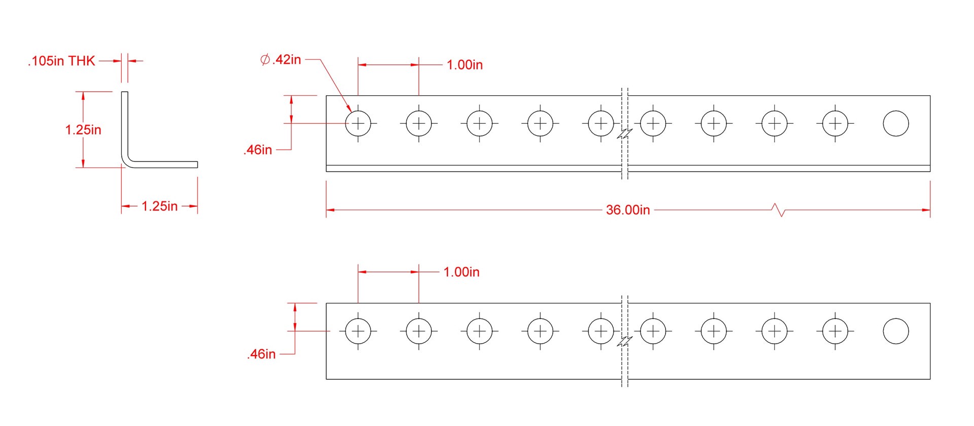 slide 4 of 6, Steelworks 1-1/4-in W x 1-1/4-in H x 3-ft L Zinc-Plated Steel Perforated-Round Angle, 1 ct