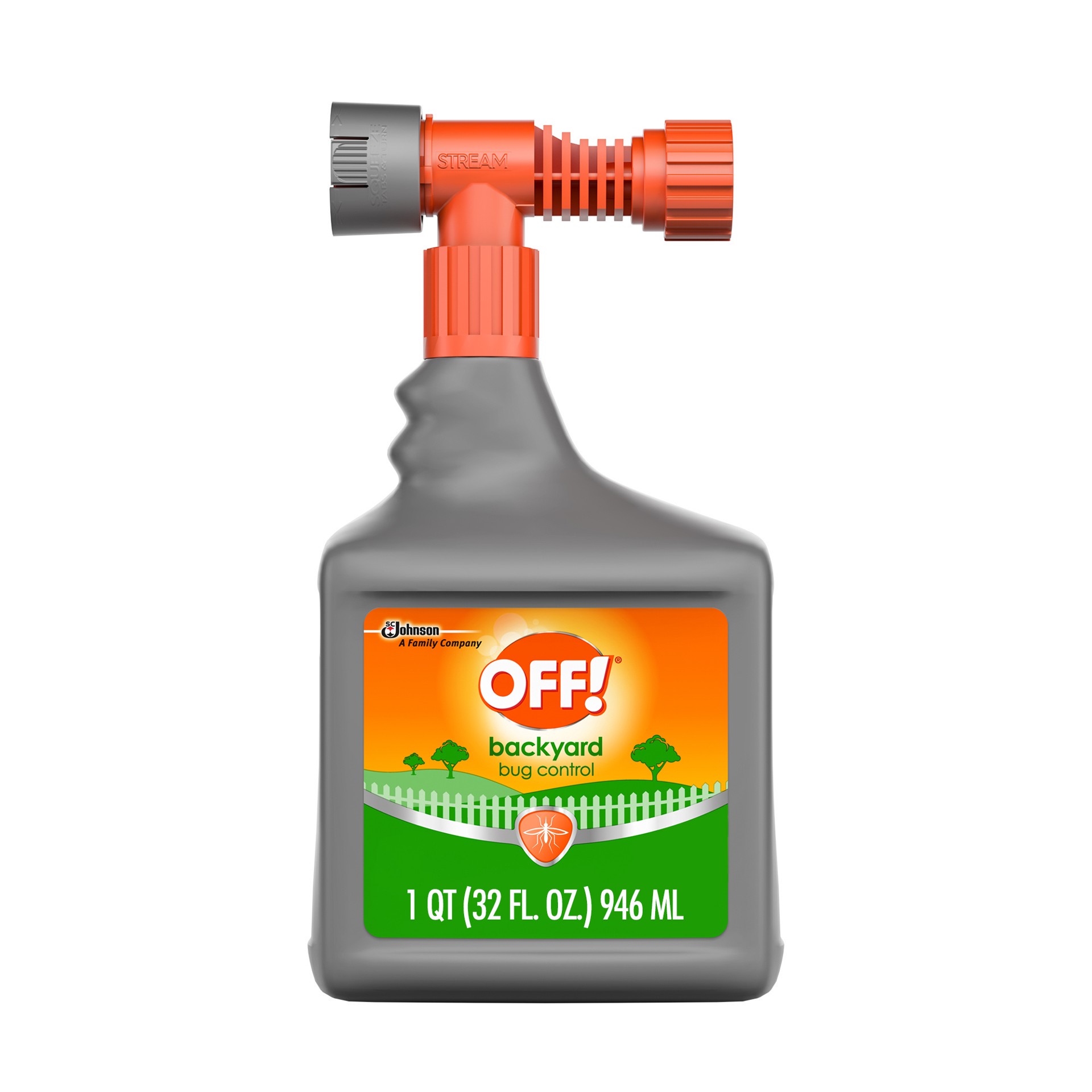 slide 4 of 5, OFF! Backyard Bug Control Pretreat, 32 oz, 1 CT, Outdoor Bug Treatment, Covers up to 16,000 sq. ft., Kills for up to 8 Weeks, With a Convenient Hose Connection, 32 fl oz