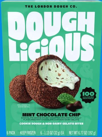 slide 1 of 5, Doughlicious Mint Chocolate Chip Cookie Dough & Non-Dairy Gelato Bites 6 - 1.13 oz Packs, 6.77 oz