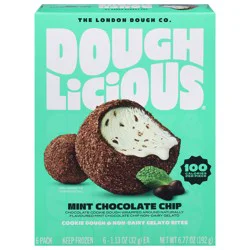 Doughlicious Mint Chocolate Chip Cookie Dough & Non-Dairy Gelato Bites 6 - 1.13 oz Packs