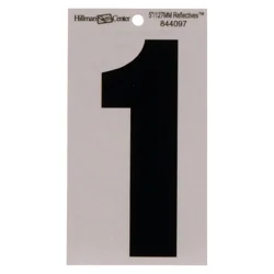 Hillman Black and Silver Reflective Adhesive Number 1